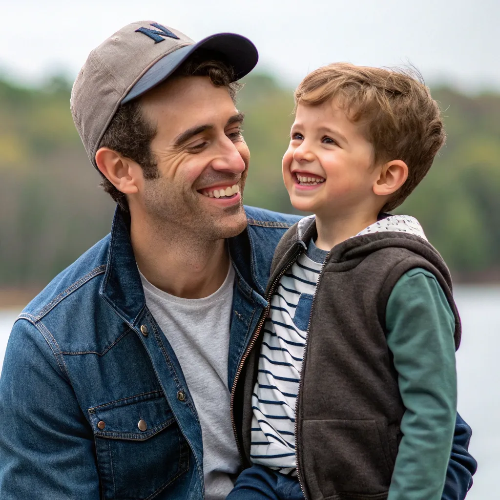 Michael Turner with his son