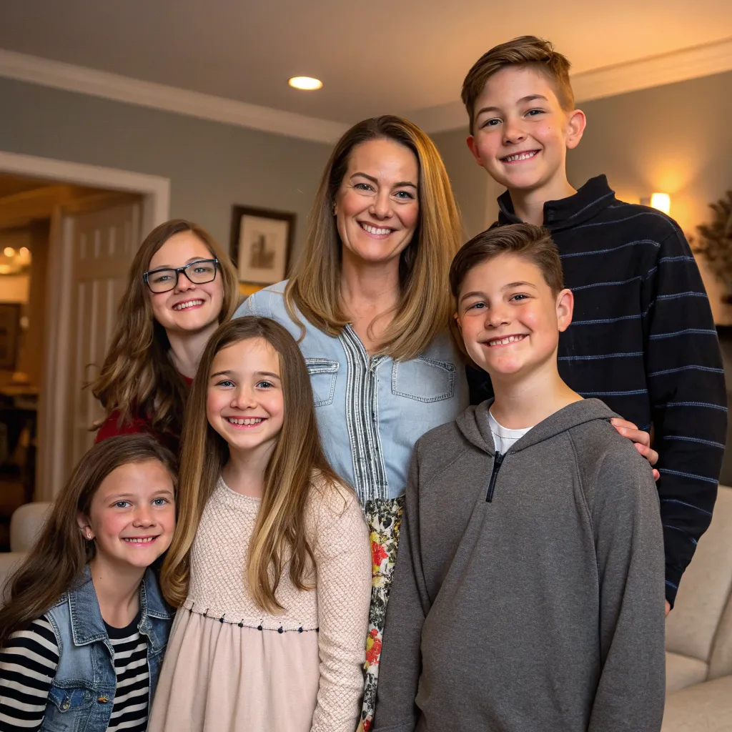 Sarah Collins with her family